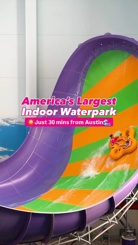 Instagram post by @austinfoodstagram for Kalahari Resorts. Caption reads: [...] ultimate Spring Break destination....