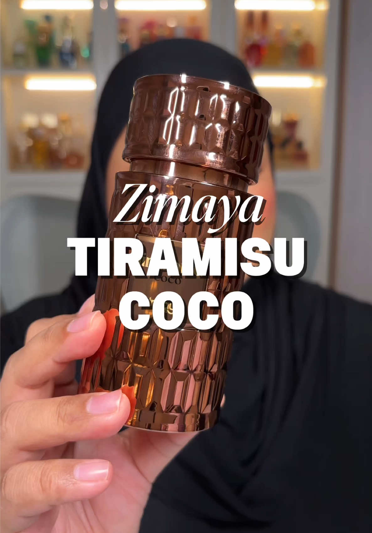 TikTok post by @msaisyahnoor for Zimaya Perfumes. Caption reads: [...] day. Cozy season in a bottle! ☕🍦 @Zimaya....
