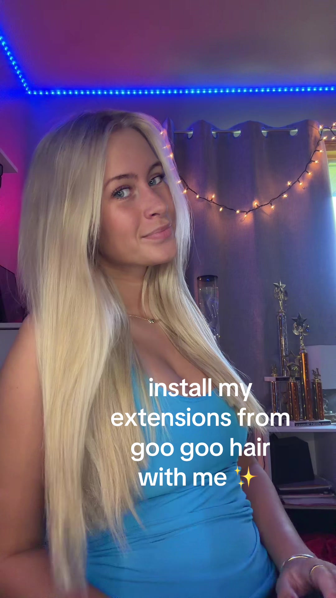 TikTok post by @515emmy for Goo Goo Hair. Caption reads: [...] for 20% off orders $30 or more on....