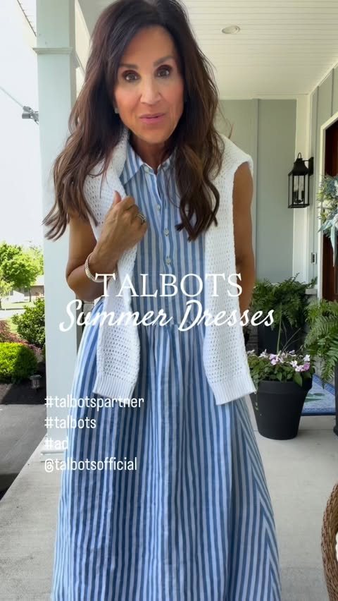 Instagram post by @cyndispivey for Talbots. Caption reads: [...] “SHOP” and I’ll DM you these outfits.....