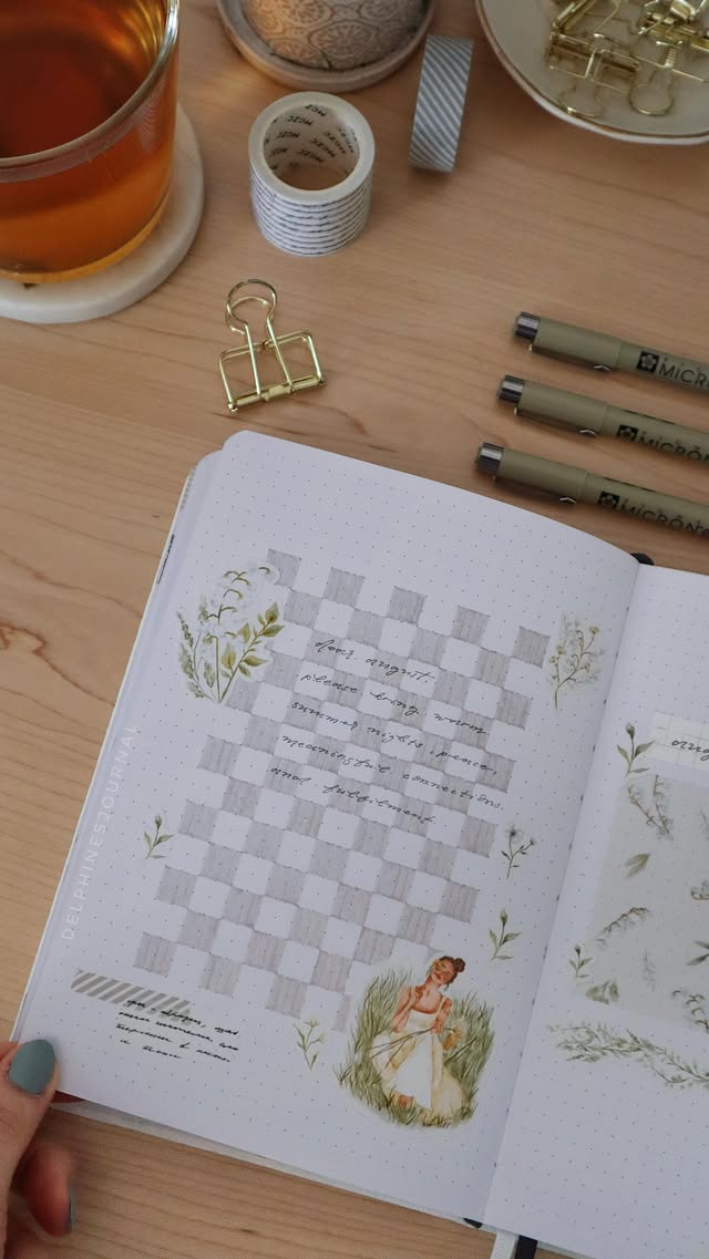 Instagram post by @delphinesjournal for Scribbles That Matter. Caption reads: [...] the iconic dotted notebook from....