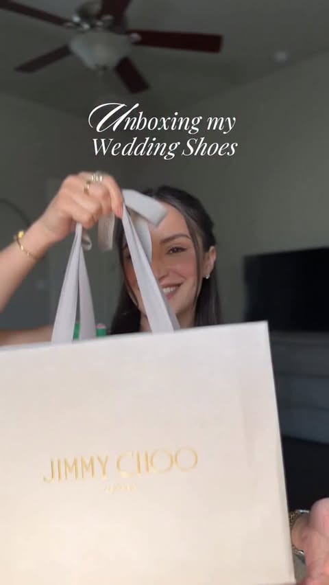 Instagram post by @thedaisysanchez for Jimmy Choo. Caption reads: Unboxing the wedding choos 
@jimmychoo....