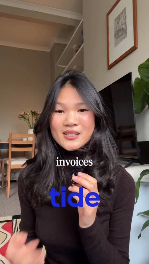 Instagram post by @miarose_mcgrath for Tide. Caption reads: AD bookkeeping made easy with @tidebanking....