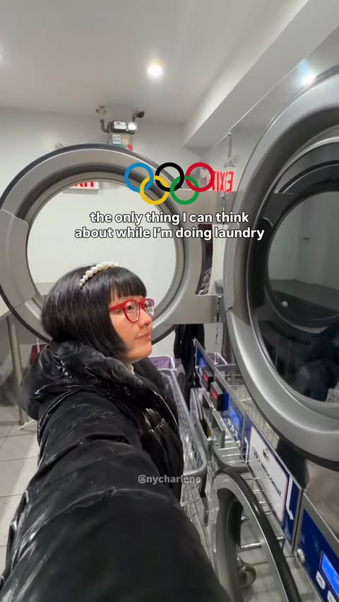 Instagram post by @nycharlene for Warby Parker. Caption reads: laundry day 🤝 @olympics 

sometimes I have good....