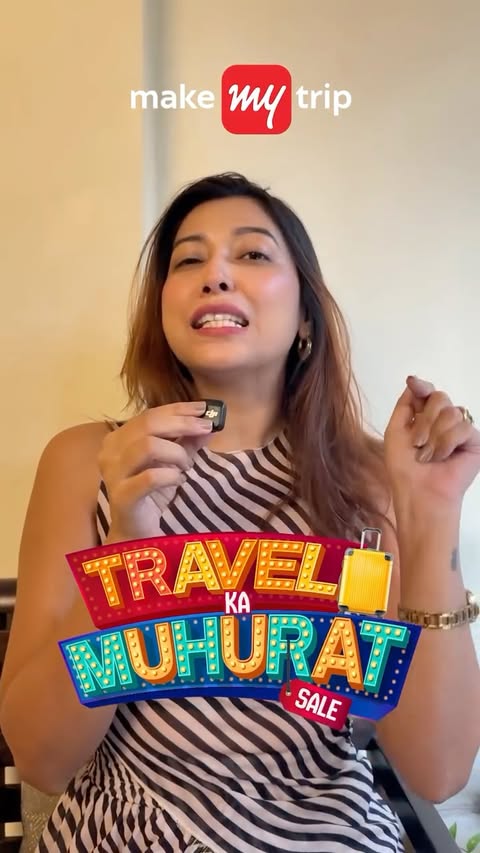 Instagram post by @roopvermaa for MakeMyTrip. Caption reads: [...] peace.

The Travel Ka Muhurat Sale by....