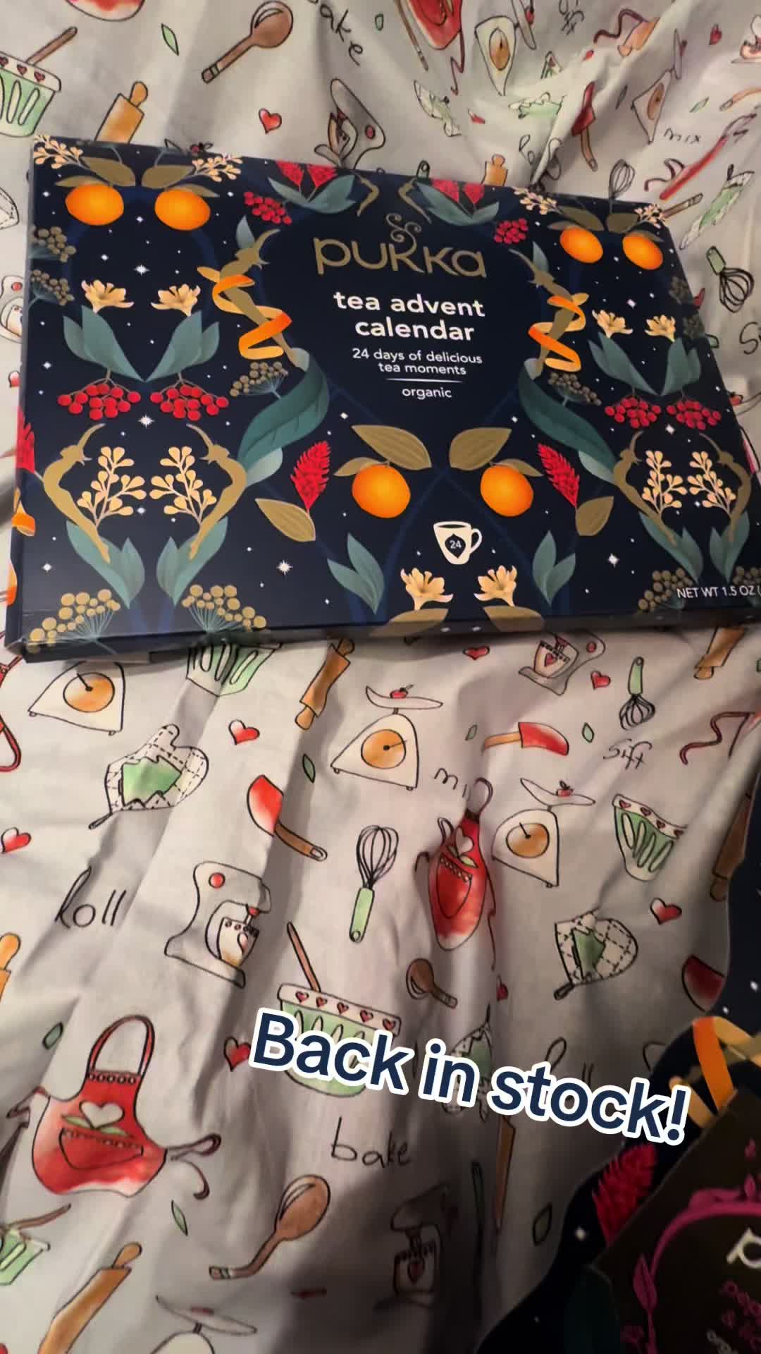 TikTok post by @katherine_loving_life for Pukka Herbs. Caption reads: Such a gorgeous advent calendar from @Pukka Tea .