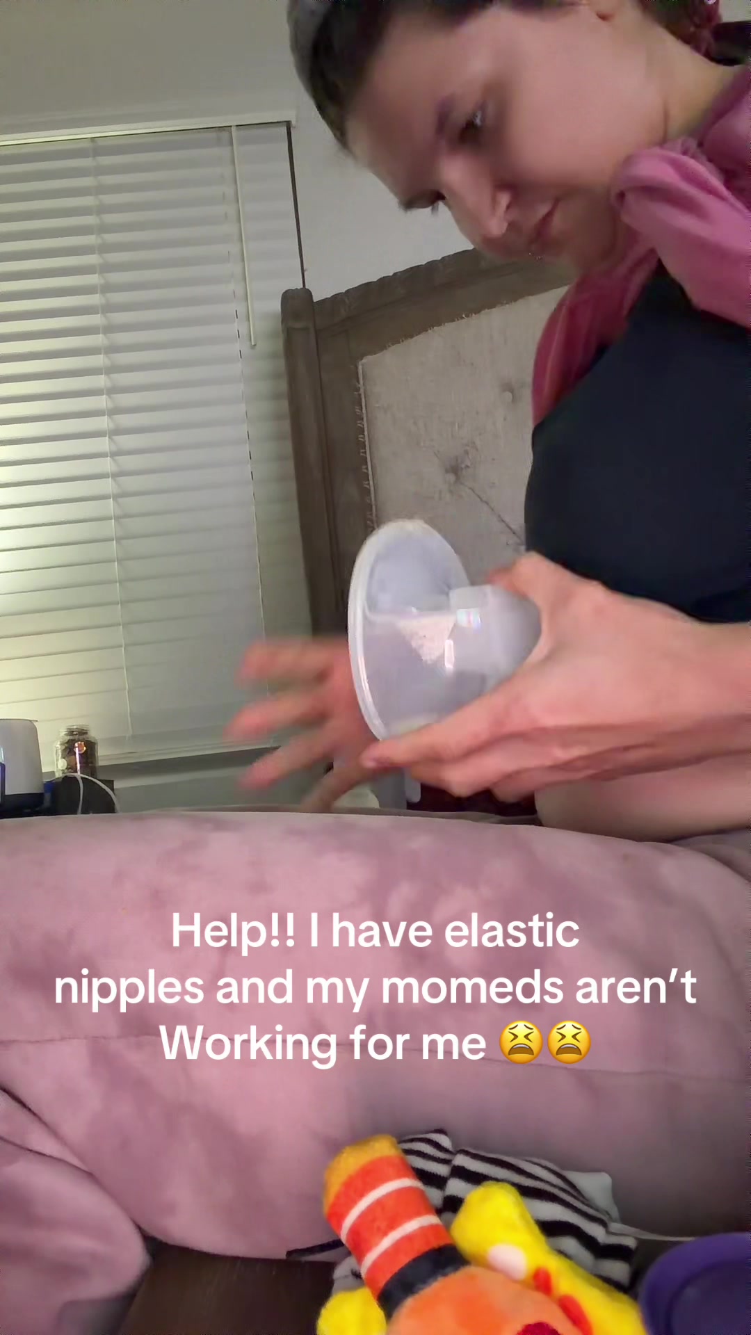 TikTok post by @mamabrandie7 for Mommed. Caption reads: [...] aren’t  Working for me 😫😫 #help #mommed....