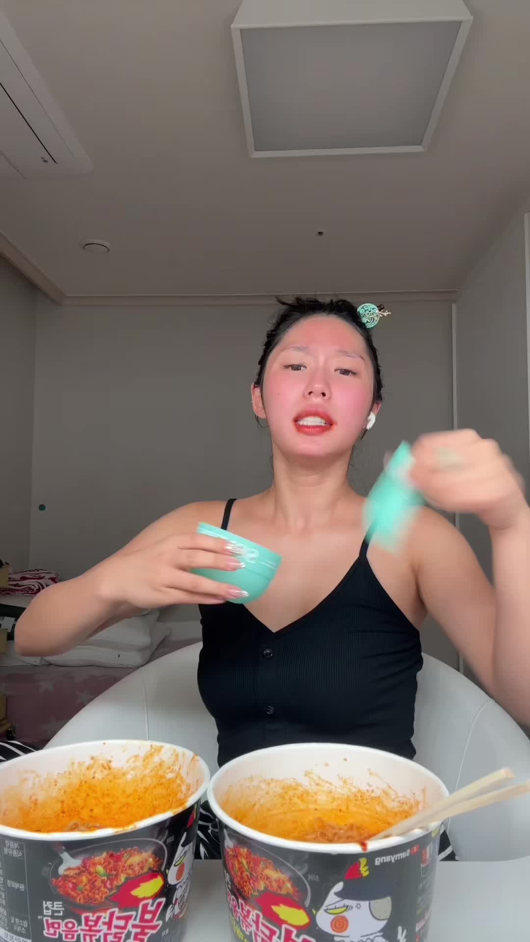 TikTok post by @amyflamy1 for Some By Mi. Caption reads: Face slushy?? Fire challenge 🔥@SOMEBYMI ID  ....