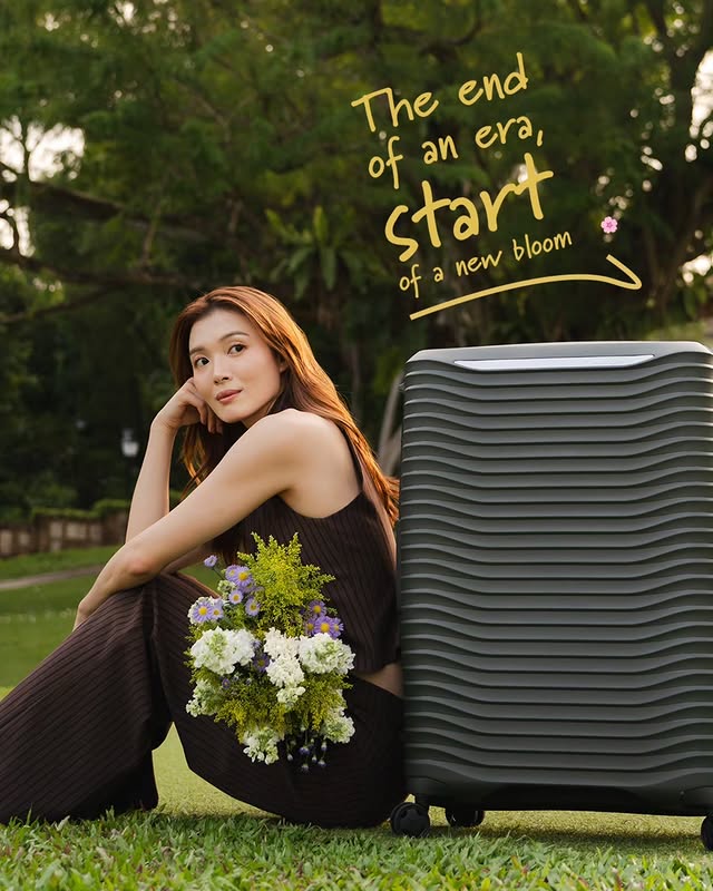 Instagram post by @_cherylchou_ for SAMSONITE. Caption reads: [...] ​ Start your new travel journey with....