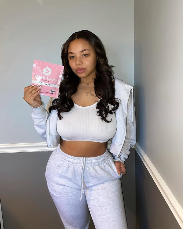 Instagram post by @itssjalyn_ for Flat Tummy Tea. Caption reads: #ad what’s new and exciting? For me, it's....