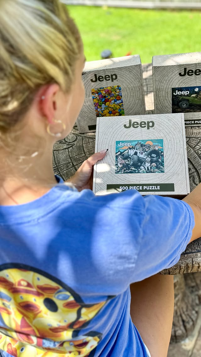 Instagram post by @hivelocityjeep for JEDCo. Caption reads: [...] will keep our family entertained 🧩.....