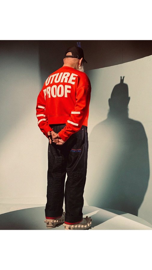 Instagram post by @waltervanbeirendonckofficial for G-Star RAW. Caption reads: “To me, fashion is communication. Statements you....