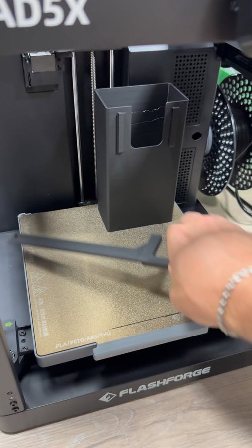 Instagram post by @davidkrammer for Flashforge. Caption reads: [...] i get a New Multicolor 3D Printer! 😂....