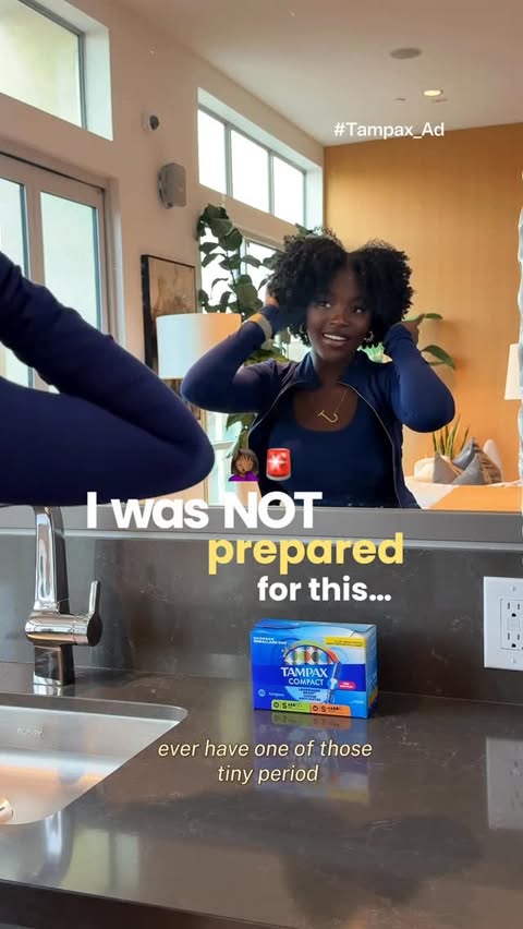 Instagram post by @celestialjojo for Tampax. Caption reads: #Tampax_Ad tiny emergencies happen. my Tampax....