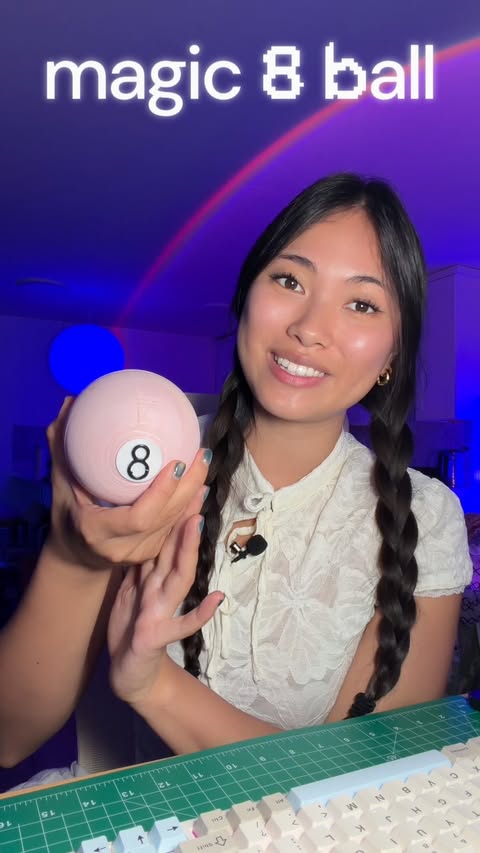 Instagram post by @sarahli.mp3 for Claude. Caption reads: Here’s how I made a sassy 8 Ball with @claudeai 🔮....