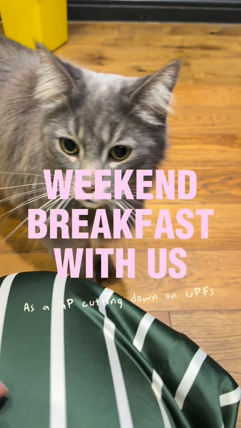 Instagram post by @emily.jackman_ for KatKin. Caption reads: AD | What I eat for breakfast on non-clinic days....