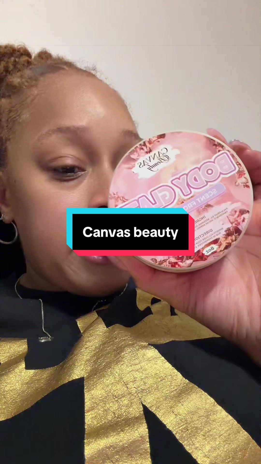 TikTok post by @britt_bratt_ginger for Canvas Beauty Brand. Caption reads: @CANVAS BEAUTY BRAND #starterpicks.