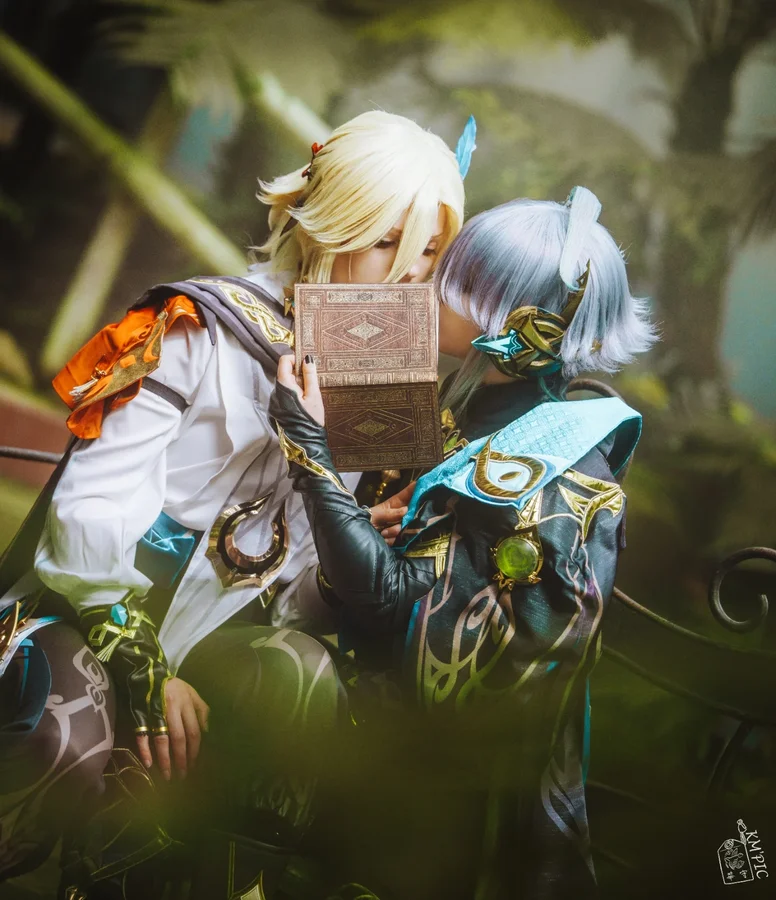 Instagram post by @emryis for dokidokicosplay. Caption reads: [...] AlHaitham : @emryis Costumes from....