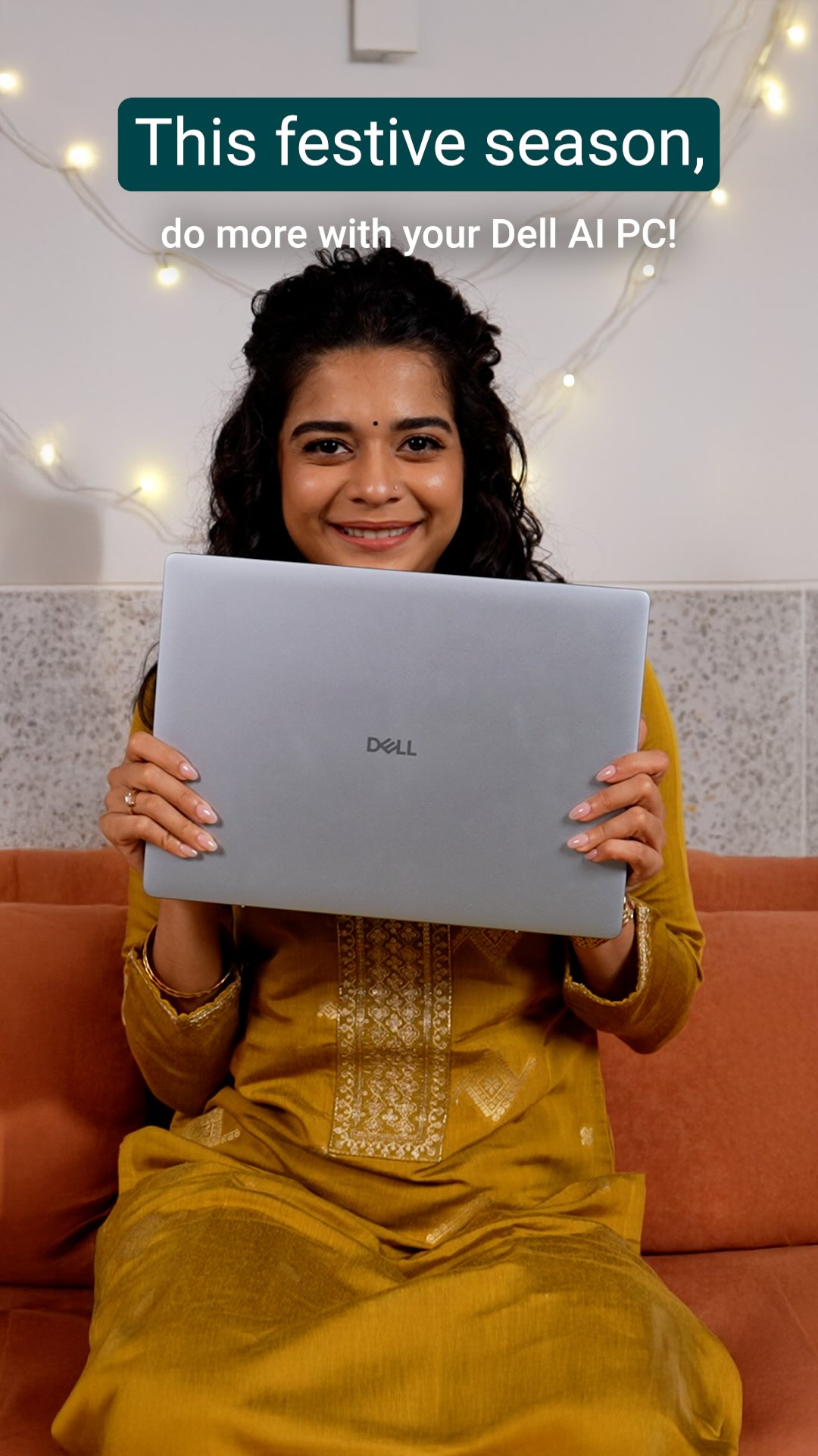 Instagram post by @mipalkarofficial for Dell. Caption reads: Family and productivity — this festive season, I’m....