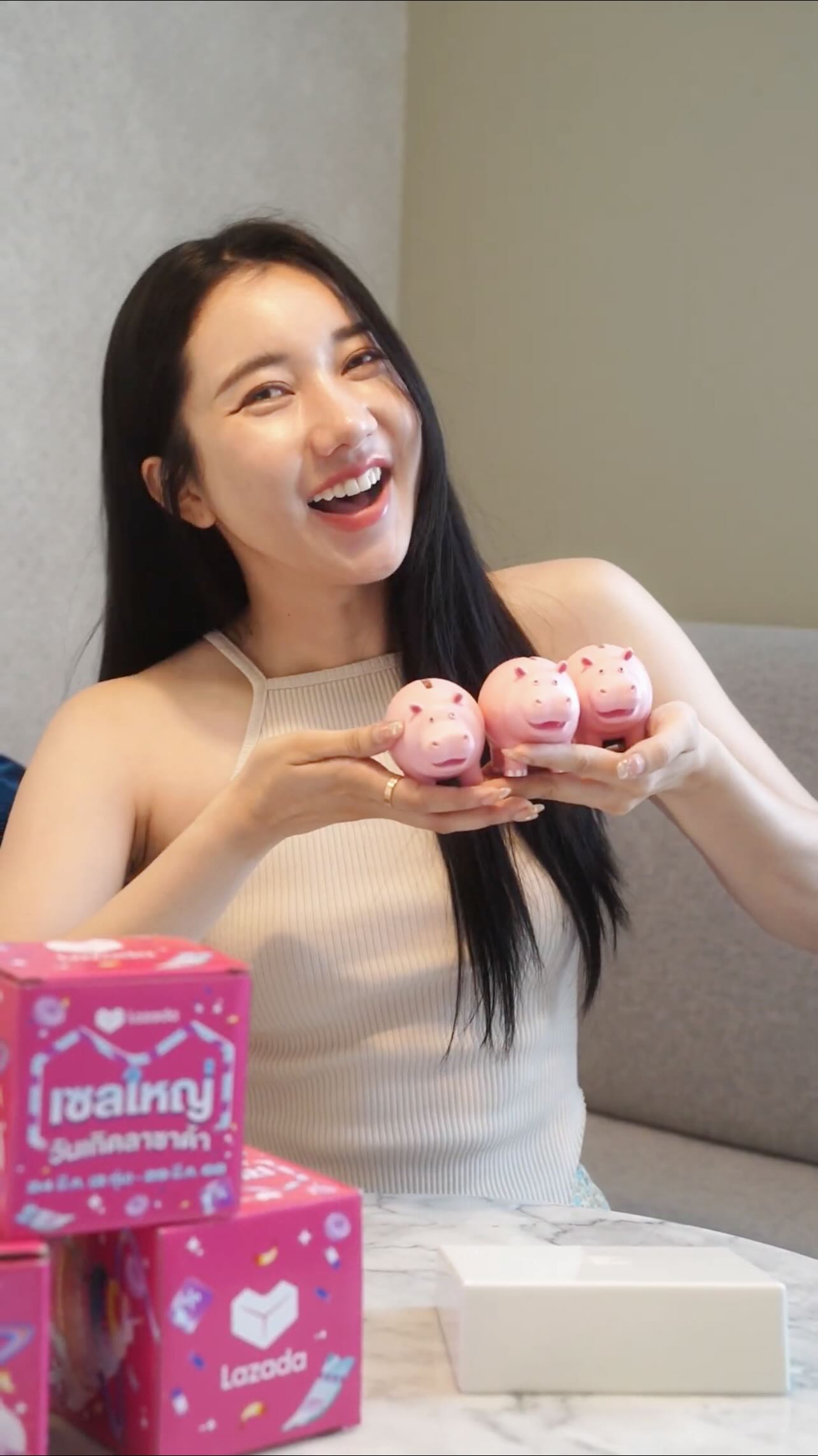 Instagram post by @nmotn_ for LAZADA.co.th. Caption reads: มูอะไรแล้วไม่ปัง มามูฮิปโปมงคล....