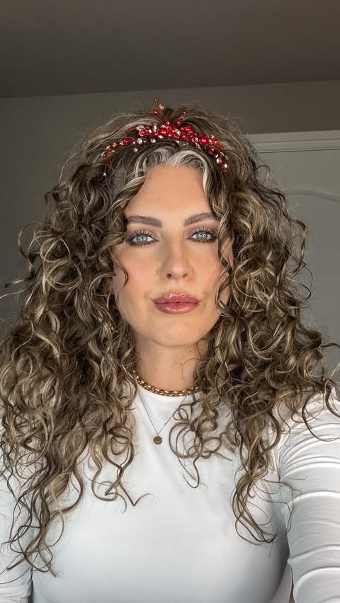 Instagram post by @curlykiet for BounceCurl. Caption reads: Everything you need for a Holiday Hairstyle....