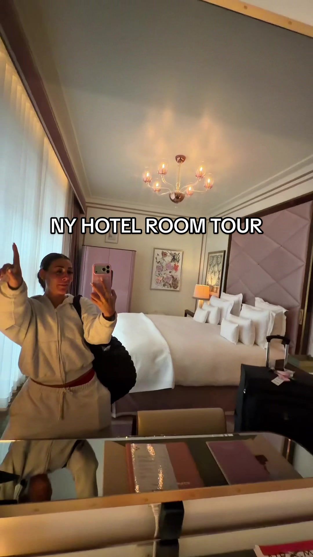 TikTok post by @izzysantulli for Moroccanoil. Caption reads: Just touched down in NYC 😝 my life is just so....