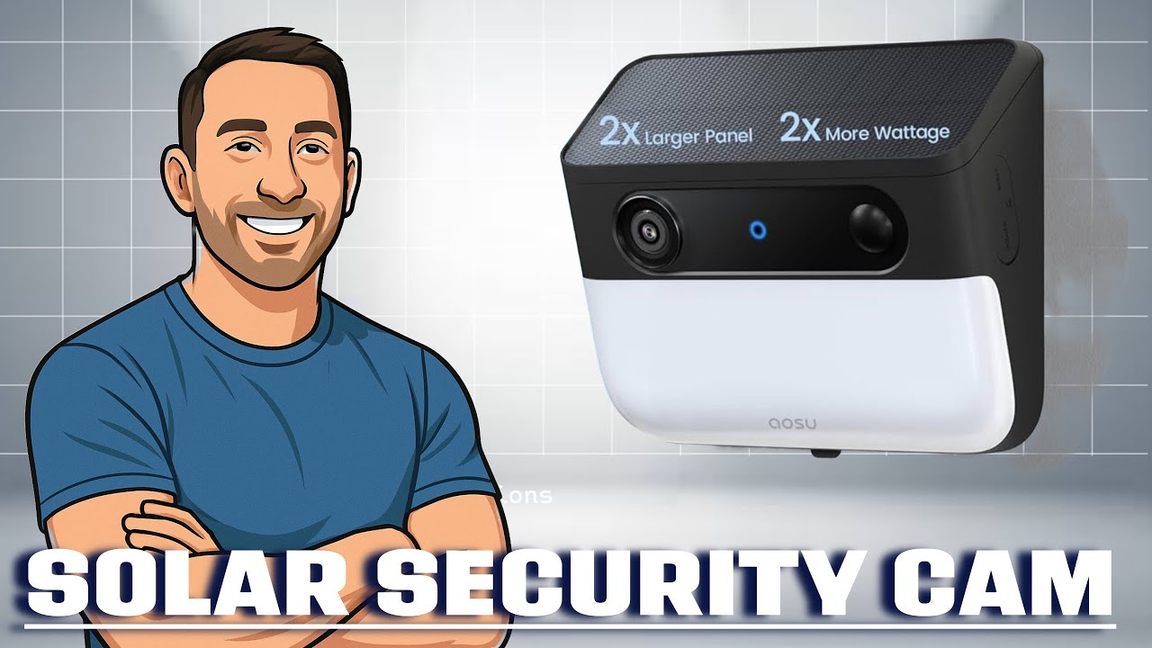 YouTube post by @911Reviews for Aosu Life. Caption reads: aosu 3K Solar Security Camera 👍👍 .