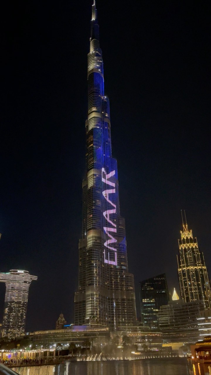 Instagram post by @mrtoughofficial for Burj Khalifa by Emaar. Caption reads: Every Night in Down town 💎💓 #downtown #dubai....