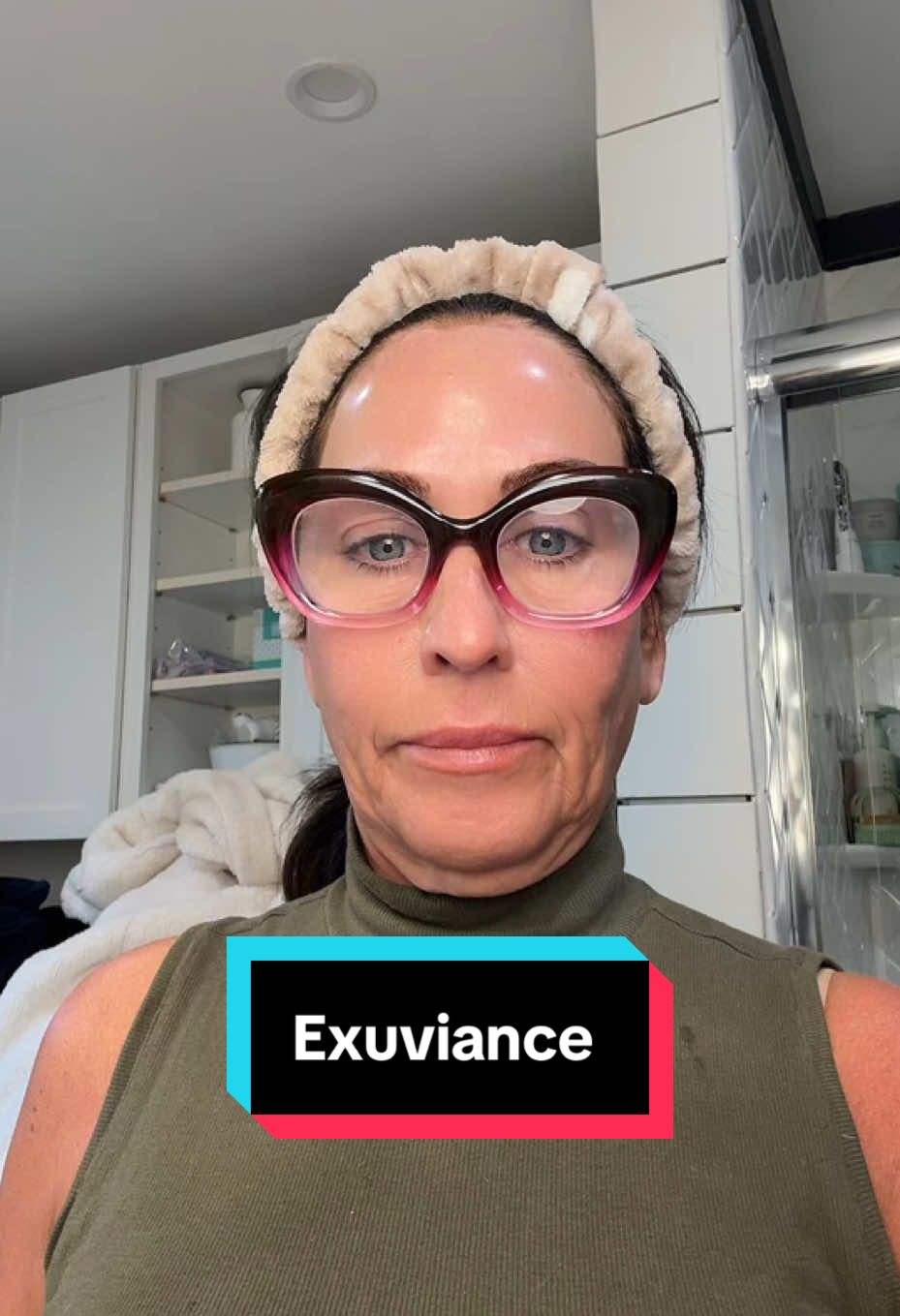 TikTok post by @brooklynmama52 for Exuviance. Caption reads: #exuvianceathomepeel #facilathome #peelathome....