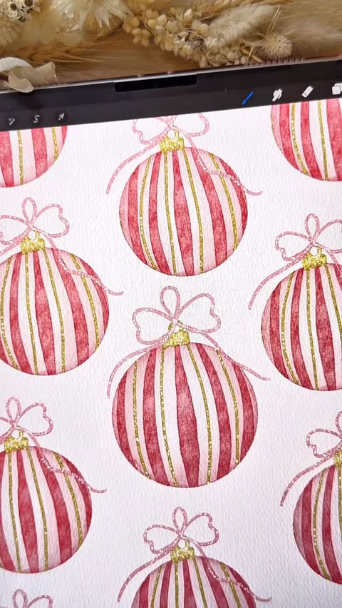 Instagram post by @brushwithbree for Procreate. Caption reads: Learn how to draw a Christmas bauble ornament on....