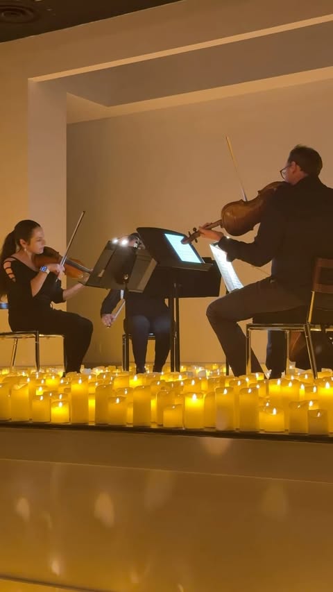 Instagram post by @saraparkerdesign for Candlelight Concerts by Fever. Caption reads: Such a special night with @candlelight.concerts....
