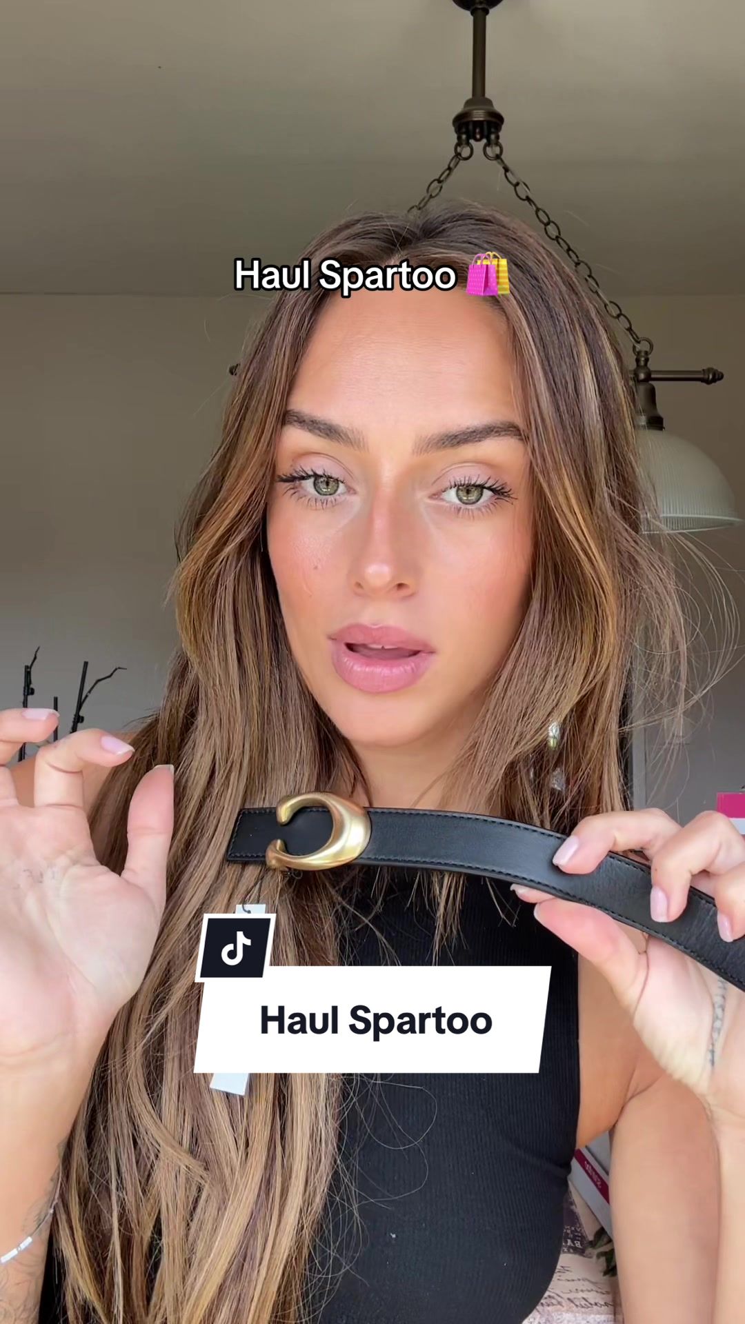 TikTok post by @youaresunbeam for Spartoo. Caption reads: Cette ceinture est incroyable, merci @Spartootok....