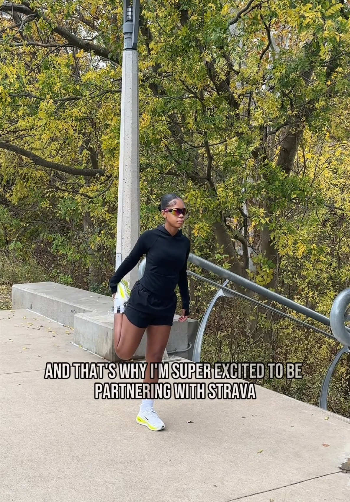 TikTok post by @awilkyy for Strava. Caption reads: Let’s go on a run with @Strava prepping for my....