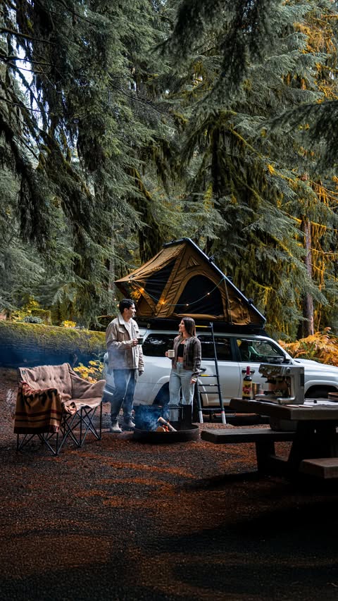 Instagram post by @natyexplora for Torani. Caption reads: This is your sign to plan a cozy date in the woods....