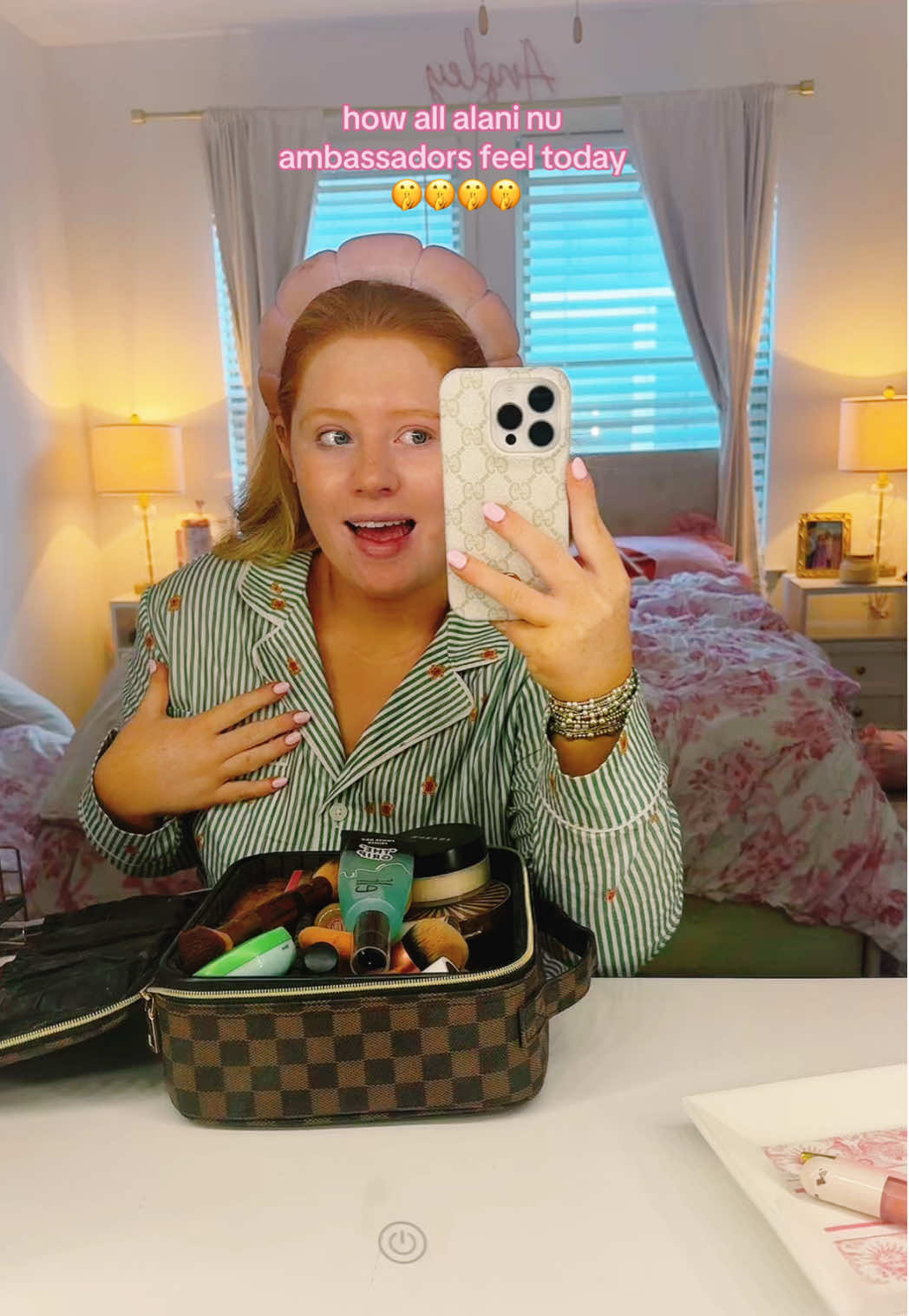 TikTok post by @ansleyrwelch for Alani Nutrition. Caption reads: 🤭 @Alani Nu Ambassadors @Alani Nutrition....