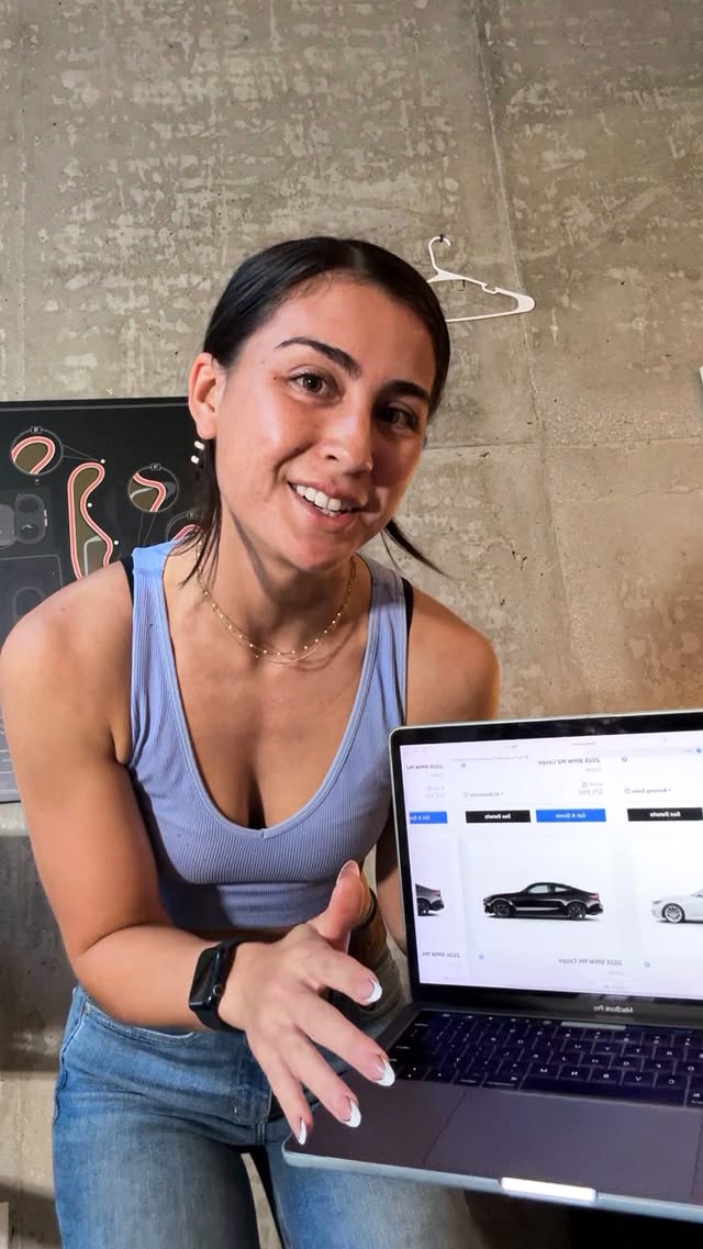 Instagram post by @courtneyjaneracing for BMW USA. Caption reads: Nothing grabs attention like a BMW. They really do....