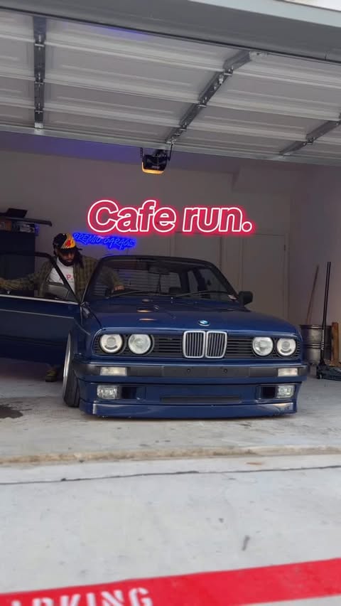 Instagram post by @premiobin for BMW USA. Caption reads: Good playlist, old BMW, easy morning 👌🏽

#e30....