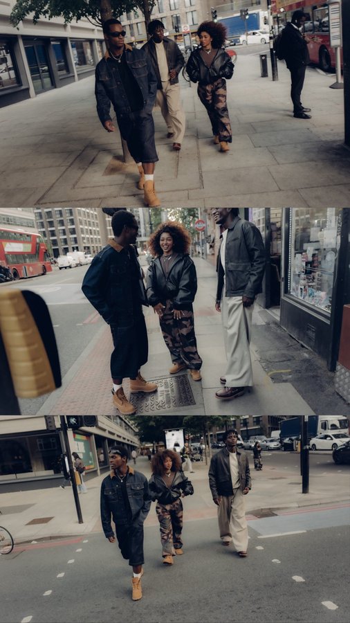 Instagram post by @armstrongaspari for Zalando. Caption reads: Outfit check with Timbs 🧡 @timberland_eu @zalando....