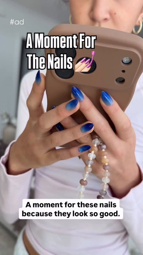 Instagram post by @anna_brstyle for Olive & June. Caption reads: #ad a moment for these nails because they look so....