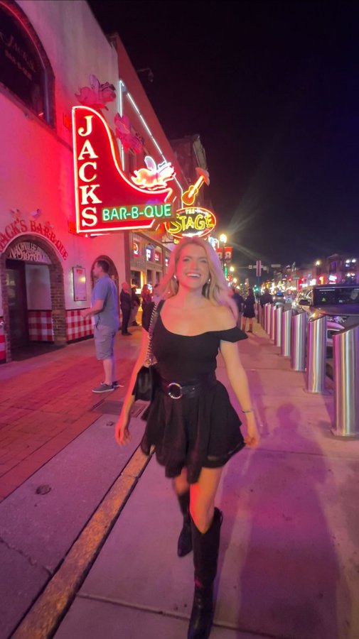 Instagram post by @ariaadare for Flag & Anthem. Caption reads: What I planned to wear to @whiskeyjam vs what I....