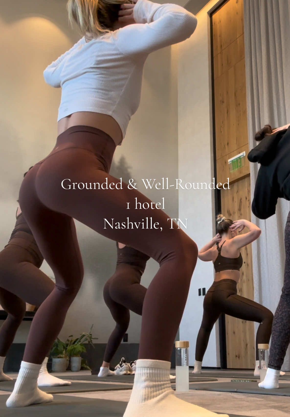 TikTok post by @alyssarabiola for GOODONYA Organic. Caption reads: [...] TN! Forza Pilates class with Goodonya....