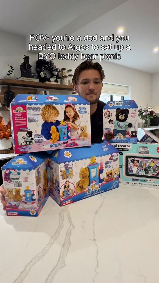 Instagram post by @caaseybarker for Argos. Caption reads: ad The kids have had a VERY busy couple of weeks....