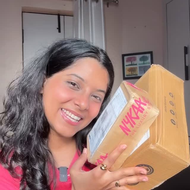 Instagram post by @hellopreksha_ for Nykaa. Caption reads: COMMENT FOR LINKS (if you want obv)🥳
This is my....