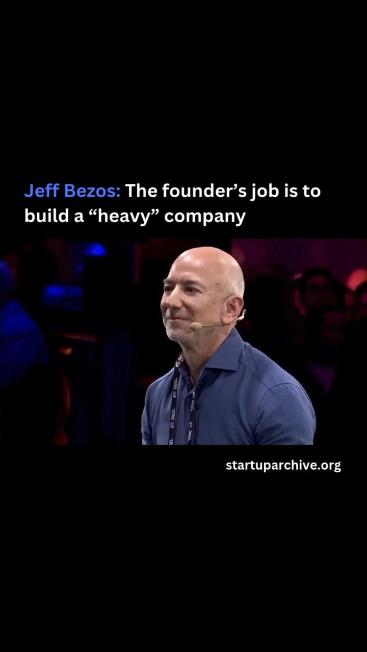 Instagram post by @startuparchive_ for Reuters. Caption reads: Jeff Bezos recalls how Amazon’s stock price fell....