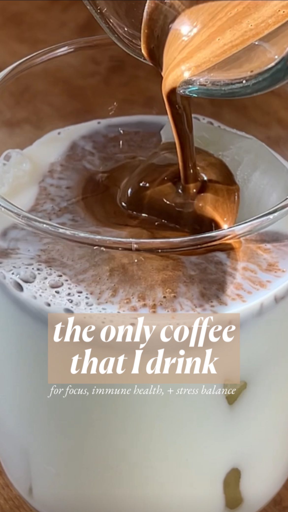 Instagram post by @monicagrayce for Four Sigmatic. Caption reads: The only coffee I drink @foursigmatic! Supports....