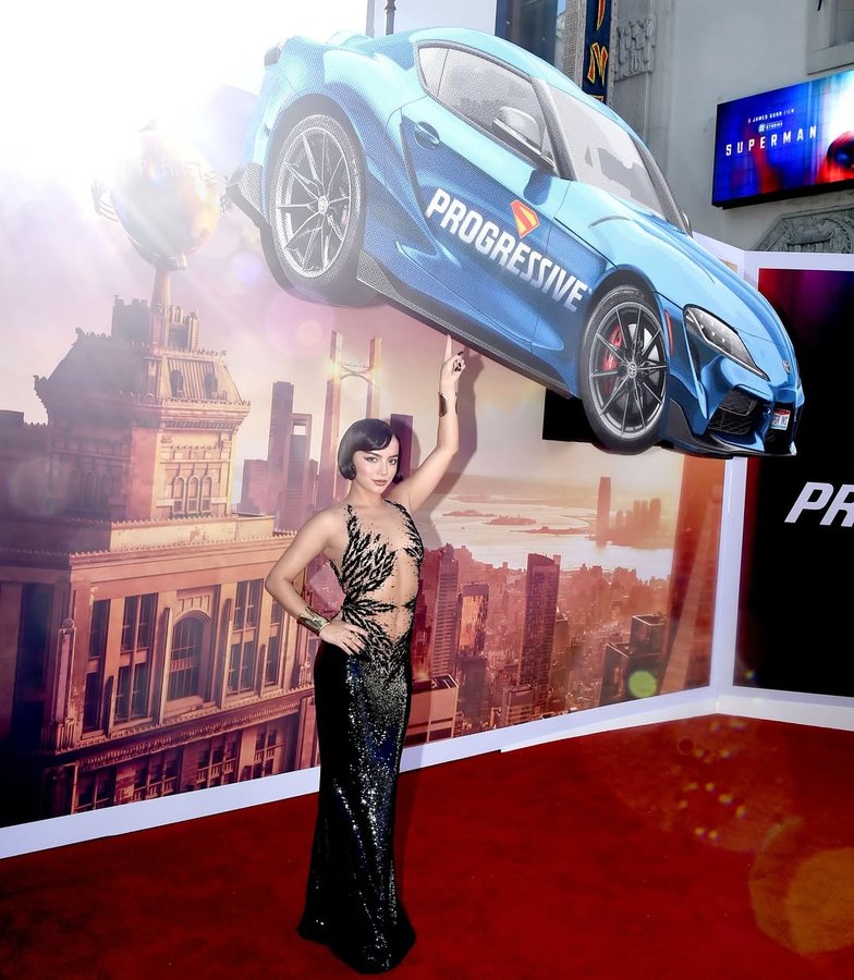 Instagram post by @isabelamerced for Progressive. Caption reads: fun times with @progressive recreating the Action....