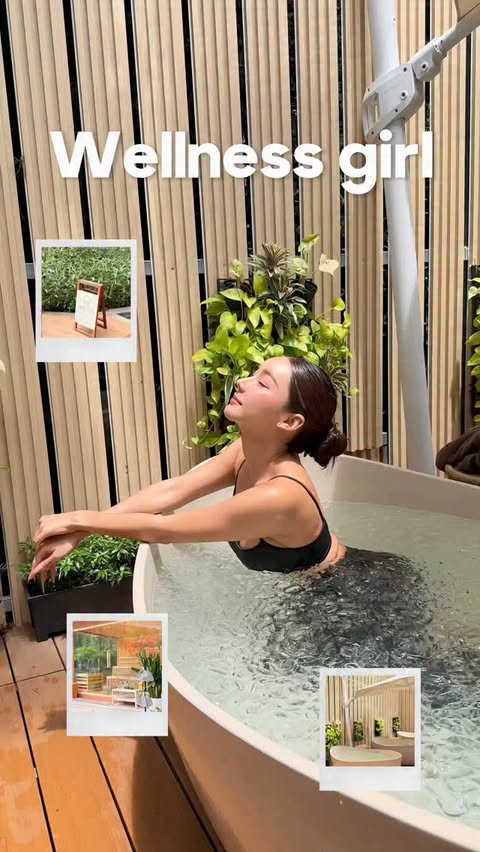 Instagram post by @pinta.chicharin for Laifen Tech. Caption reads: Wellness Girl era ✨ Pilates → Sauna & Ice Bath →....