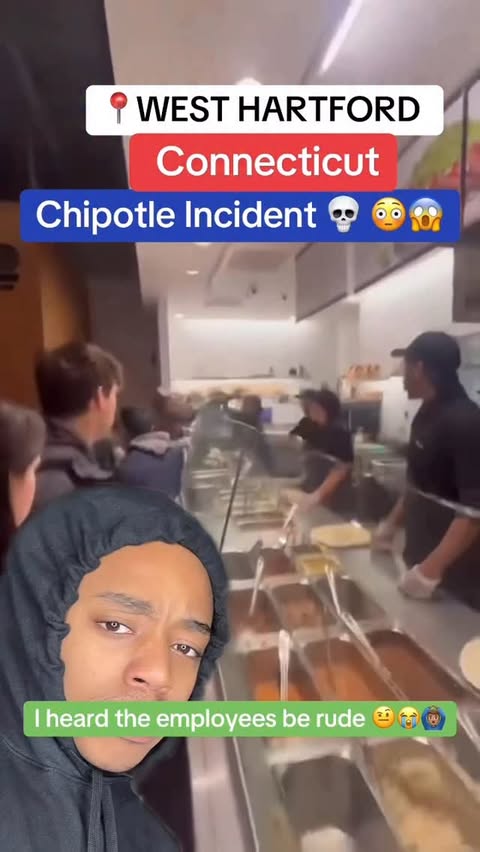 Instagram post by @jimyofficial for Chipotle. Caption reads: Sheeez 💀 Connecticut cold air got people annoyed....