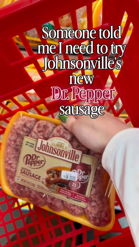 Instagram post by @survivalofthesahm for Johnsonville. Caption reads: 🌭@johnsonville new Dr.Pepper sausage! Will you be....