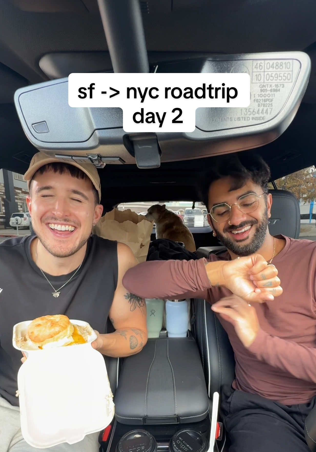 TikTok post by @mattandomar for Buick. Caption reads: welcome to day 2 of our loooooong journey from san....